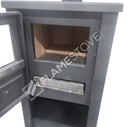 Fire Stove S2 Çelik Soba: Ateş Tuğlalı, Odunluklu, Yüksek Verimli, Robax Camlı