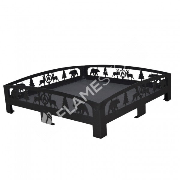 FRS-108O Fire Stove Lazer Kesim Orman Desenli 50x50 cm Çelik Soba Altlığı,