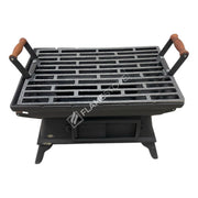 FRS-405 Fire Stove Taşınabilir Ahşap Saplı Kare Döküm Piknik Mangalı - Dayanıklı, Kolay Temizlenebilir