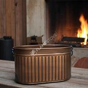 FRS-1343-BAKIR Fire Stove Dayanıklı Bakır Sallanır Kulplu Odun Kovası