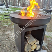 FRS-604 Fire Cook 60cm ST37 Çelik Derin Hazneli Dış Mekan Ateş Çukuru Barbekü