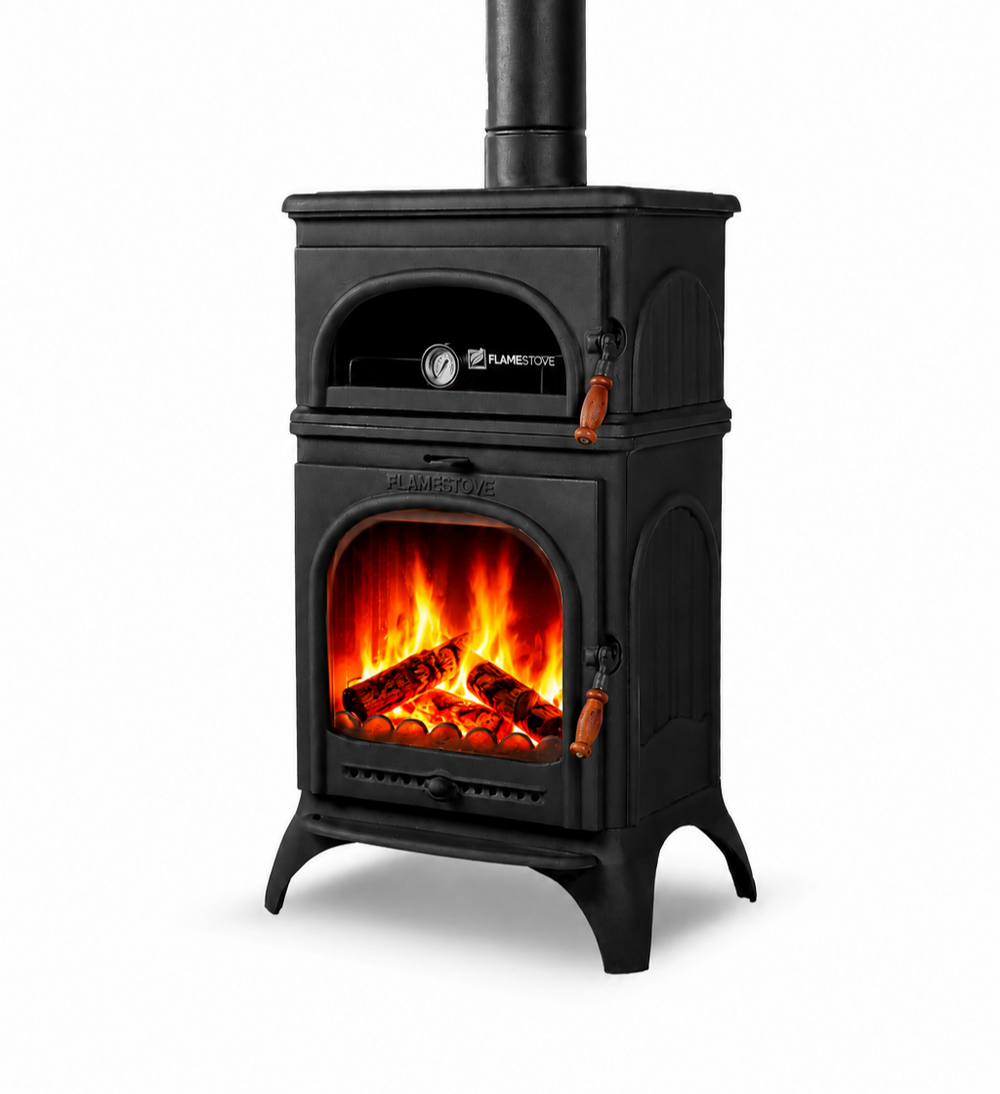 FRS-023 Fire Stove Modena Fırınlı Döküm Soba, Yüksek Verimli Odun Kömür Sobası