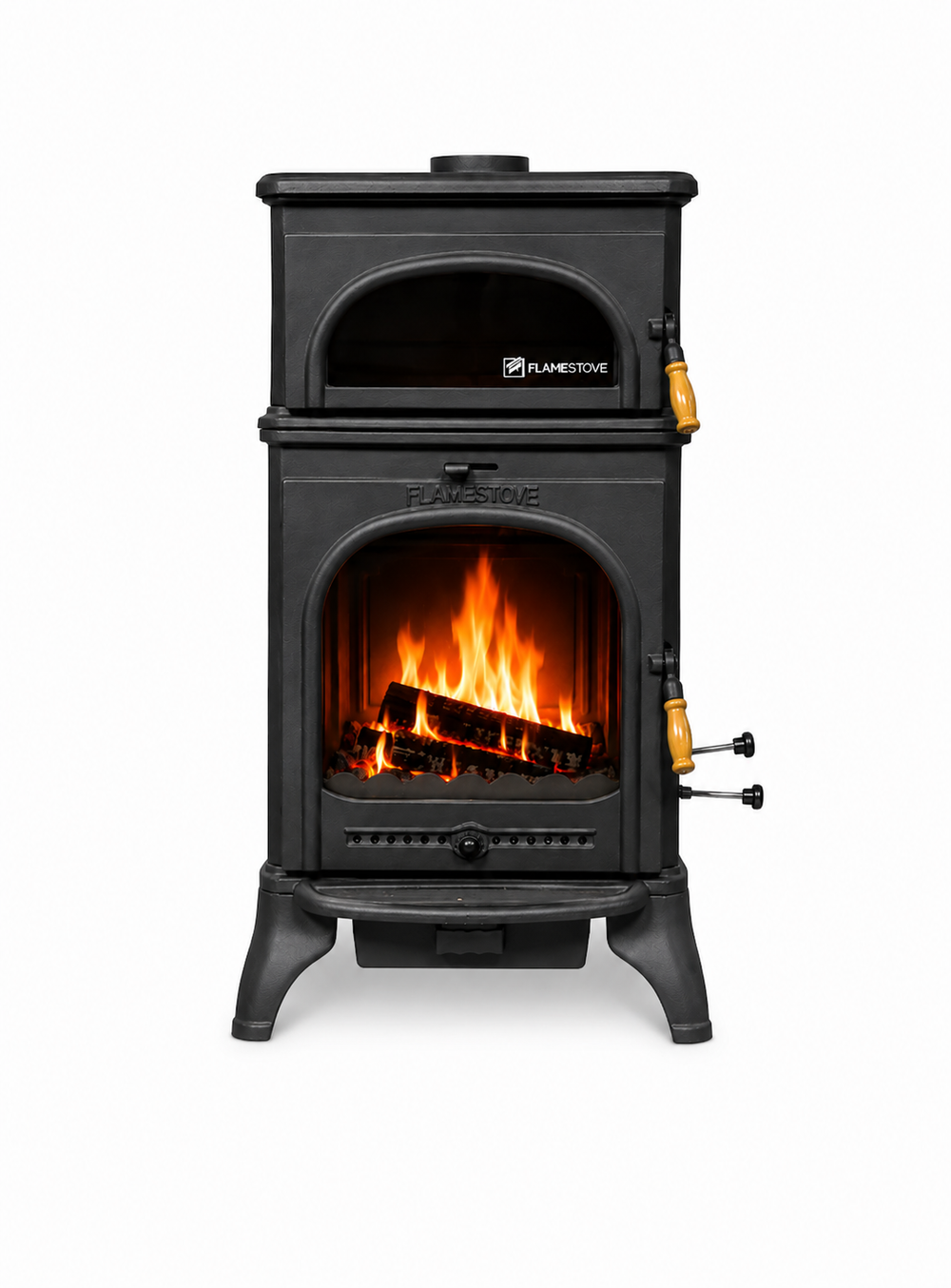 FRS-024AK Modena Lüks Oven 3 camlı kuzineli Alttan küllüklü Döküm Soba
