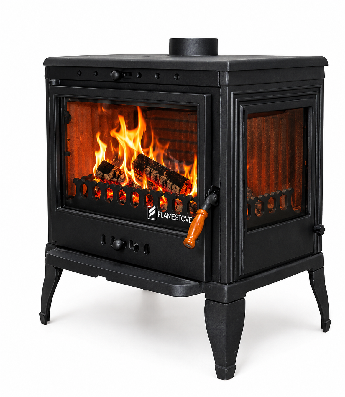 FRS-042 Fire Stove Retro Lux Yüksek Verimli Döküm Odun Kömür Sobası Çift Yanmalı