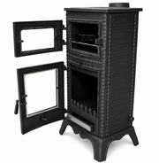 FRS-053 Fire Stove Major Pik Döküm Fırınlı Odun Kömür Sobası, Schott Robax Camlı, Yüksek Verimli.