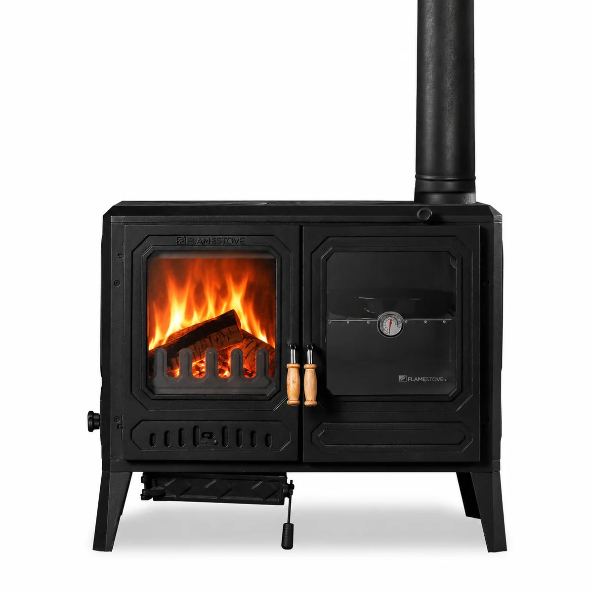 FRS-061 Fire Stove Troy Yatay Kuzineli Döküm Soba, Çift Fırnlı Yüksek Verimli Odun Kömür Sobası