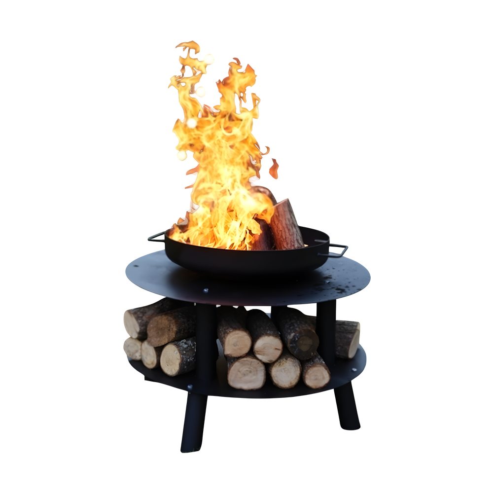 FRS-603 Fire Barbecue Dayanıklı Sac Ateş Çukuru, Geniş Odunluklu, Dış Mekan Şömine