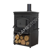 FRS-016YKST Fire Stove Sirius Star Yüksek Verimli Döküm Soba Yan Kapaklı Odunluklu, Schott-Robax Camlı, Odun Kömür