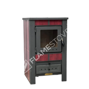 Fire Stove S1 - Çelik Yüksek Verimli Katı Yakıt Sobası, Ateş Tuğlalı, Schott Robax Camlı