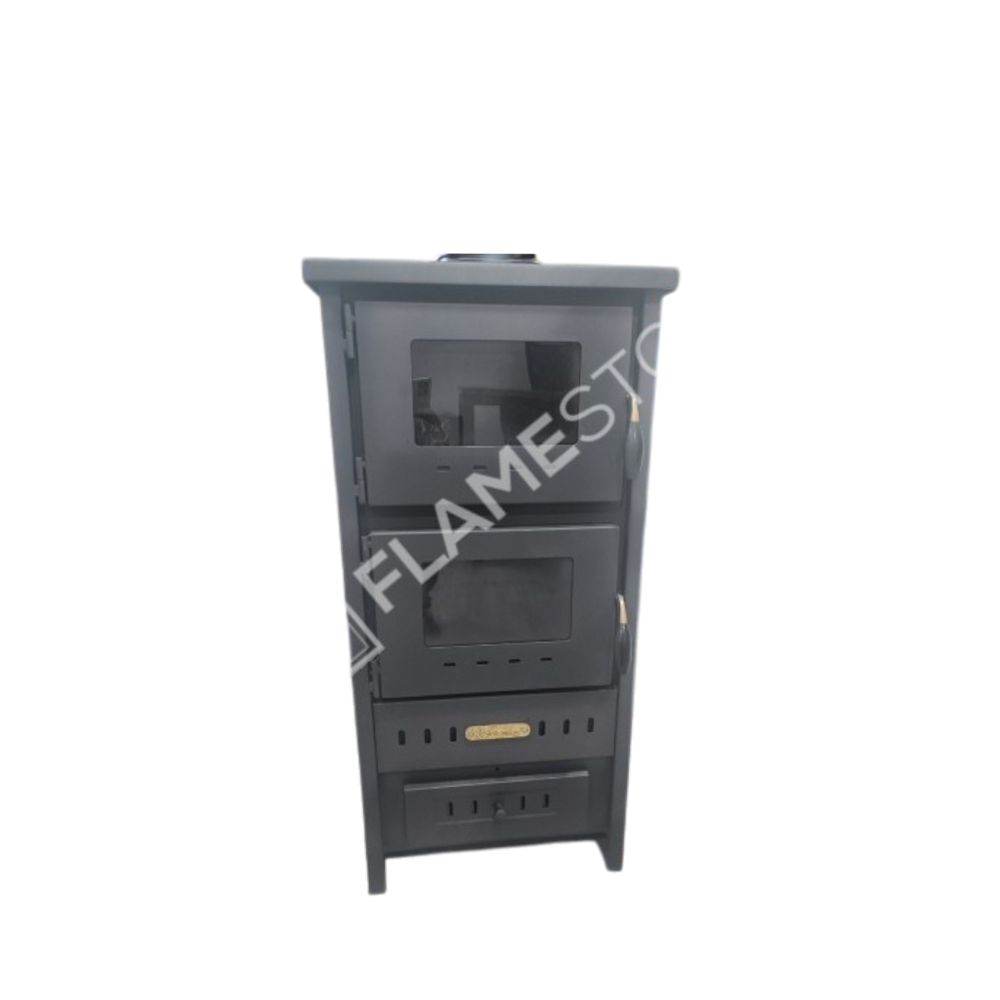Fire Stove S3 - Çelik Fırınlı Soba: Ateş Tuğlalı, Robax Camlı, 9kW Verimli